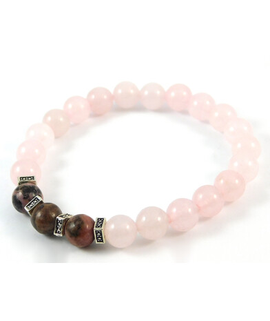 Bracelet "Lovers" Rose quartz, Rhodonite