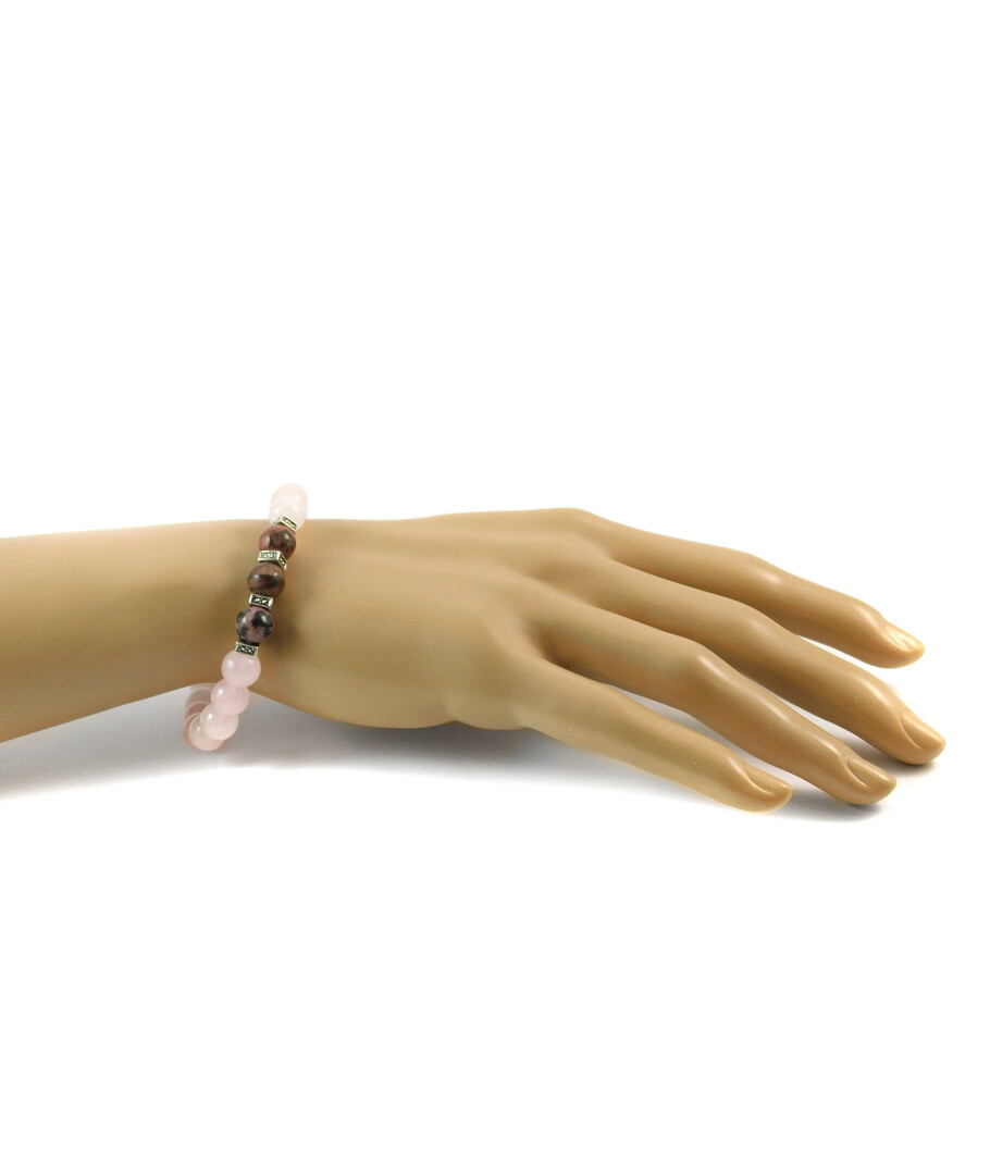 Bracelet "Lovers" Rose quartz, Rhodonite