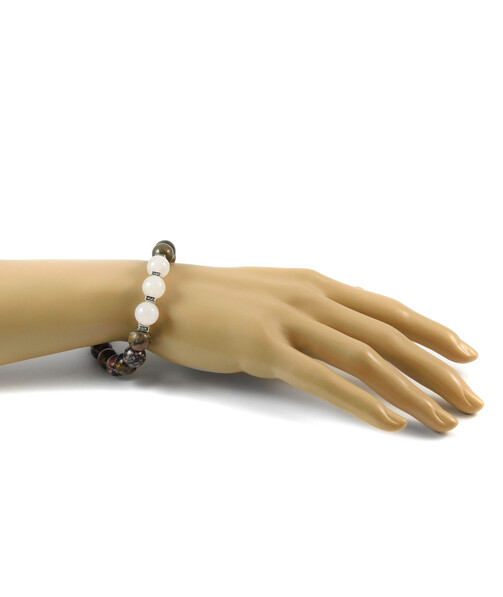 Bracelet "Lovers" Rose quartz, Rhodonite