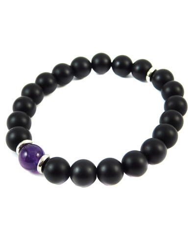 Bracelet "Lovers" Amethyst, Shungite press