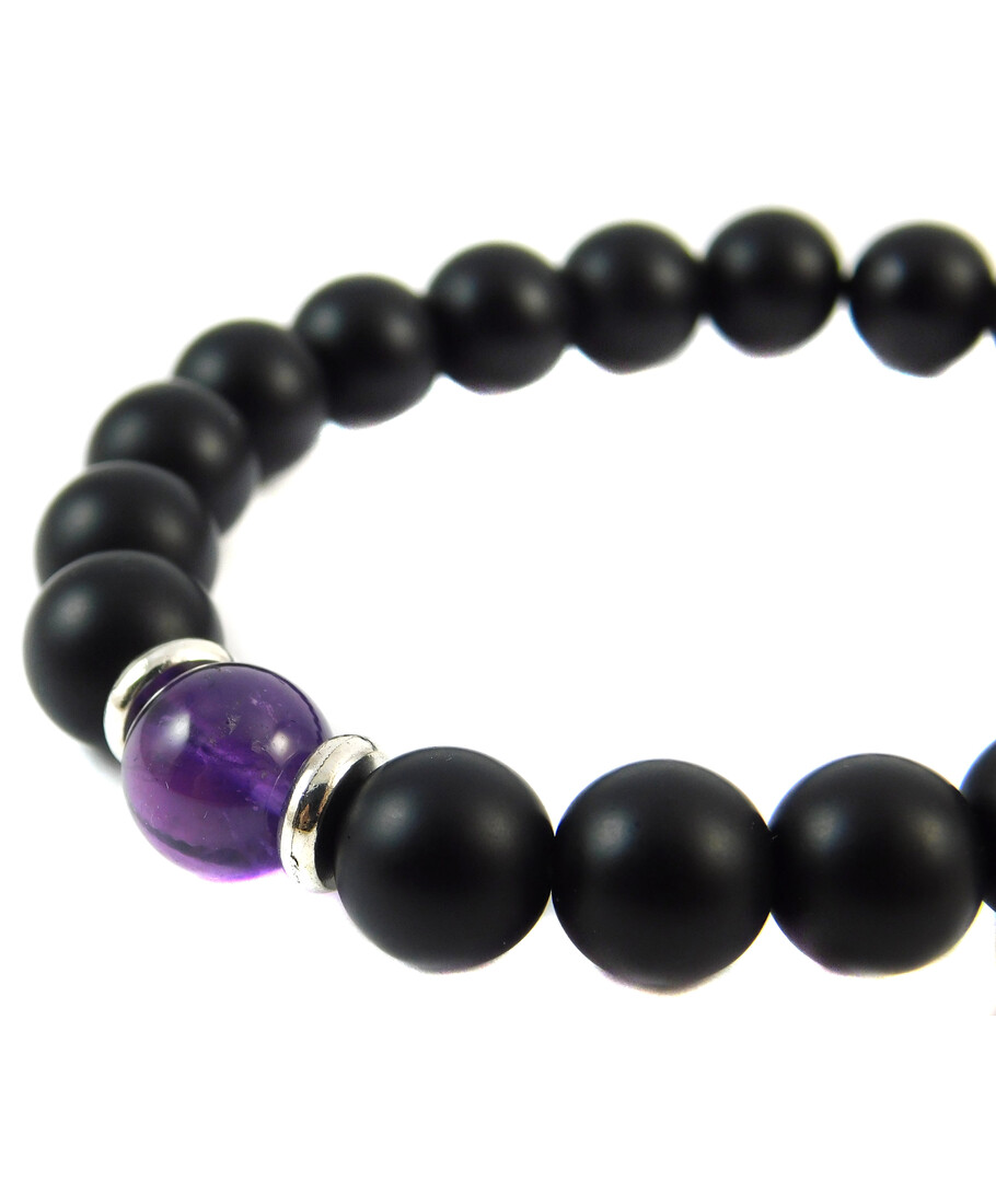 Bracelet "Lovers" Amethyst, Shungite press