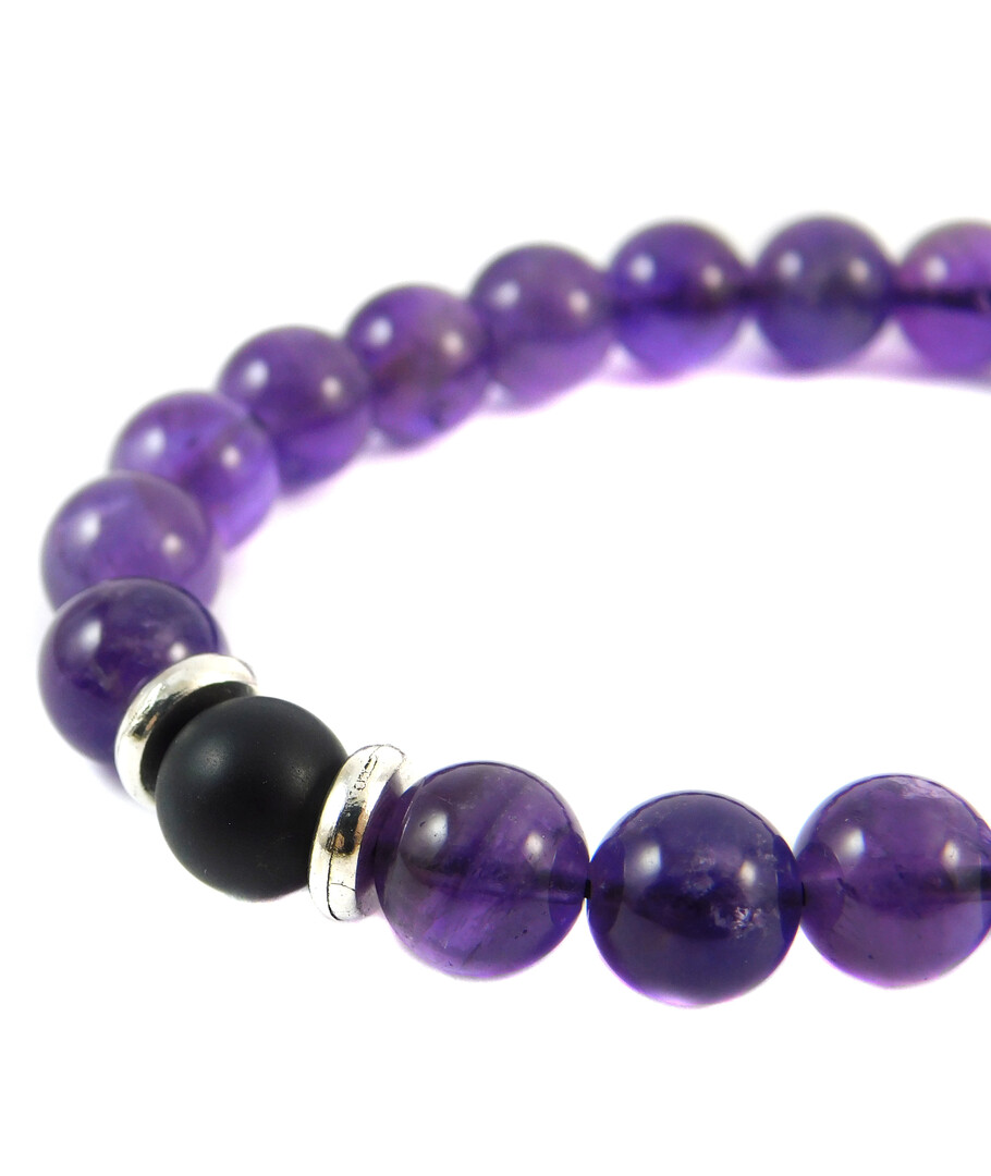 Bracelet "Lovers" Amethyst, Shungite press