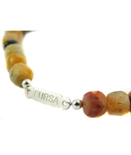 Bracelet "Fursa" Jasper, tourmaline, silver