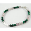 Bracelet &quot;Fursa&quot; Malachite, Kunzite, silver