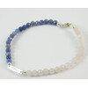 Bracelet &quot;Fursa&quot; Tanzanite, Rose quartz, silver