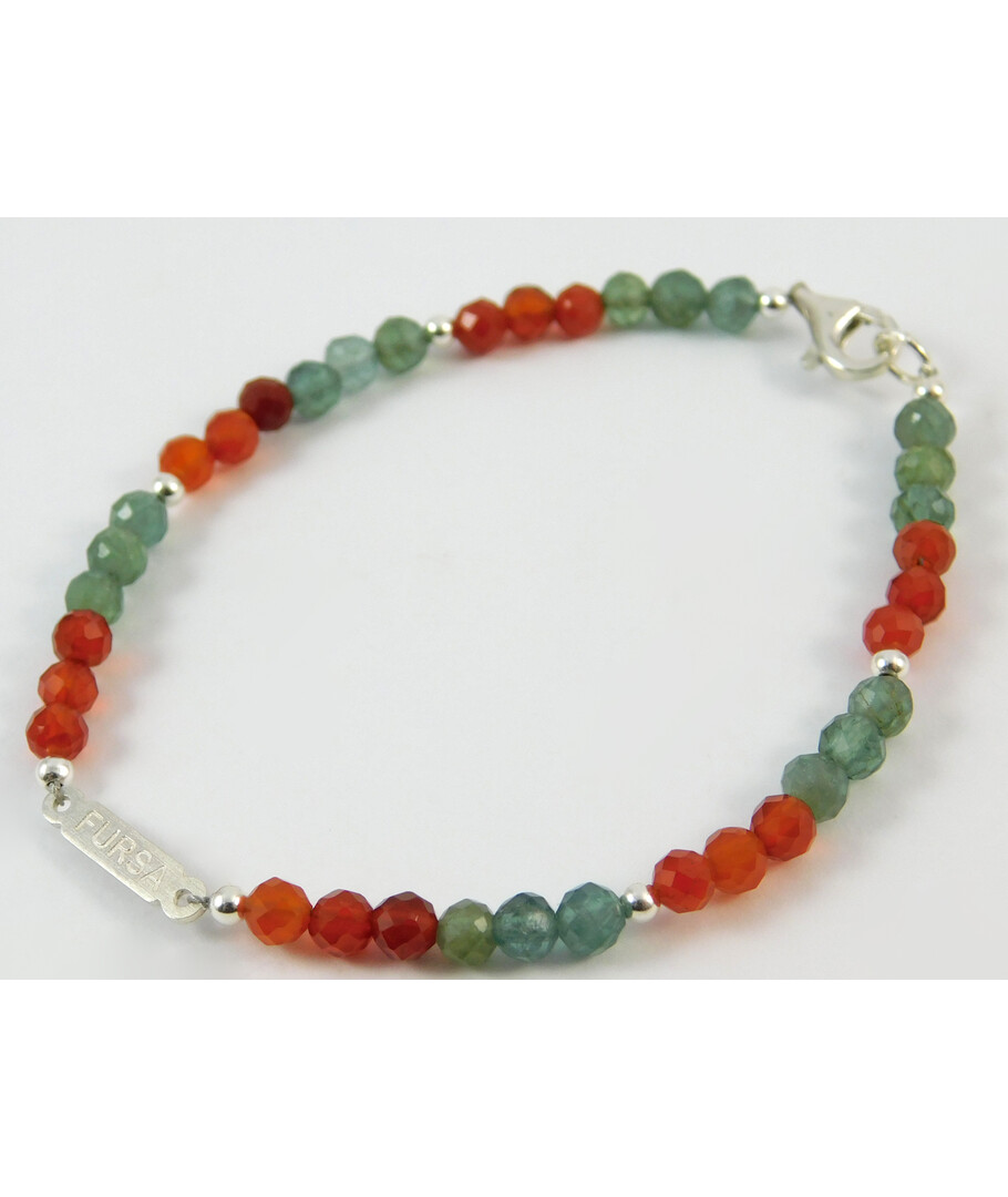 Bracelet "Fursa" Carnelian, Apatite, silver