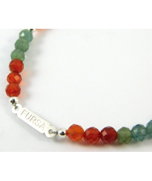 Bracelet "Fursa" Carnelian, Apatite, silver