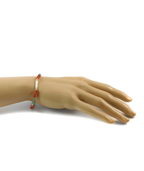 Bracelet "Fursa" Carnelian, Apatite, silver