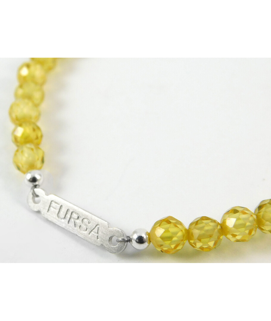 Bracelet "Fursa" Zircon, Quartz, silver