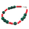 Bracelet &quot;Goji&quot; Malachite, Coral, silver