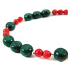 Bracelet &quot;Goji&quot; Malachite, Coral, silver