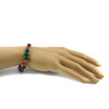 Bracelet &quot;Goji&quot; Malachite, Coral, silver