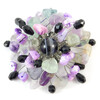 Brooch &quot;Riddle&quot; Agate, Fluorite, Mother-of-Pearl crumb