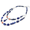 Necklace &quot;Dewdrop&quot; Lapis lazuli, Chalcedony