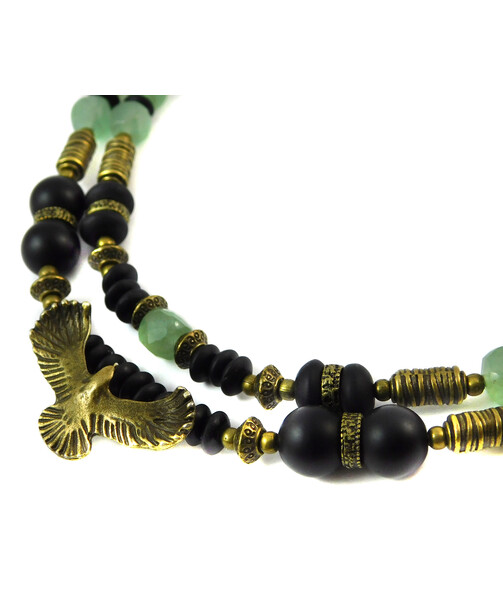 Necklace "Madina" Jade, Shungite