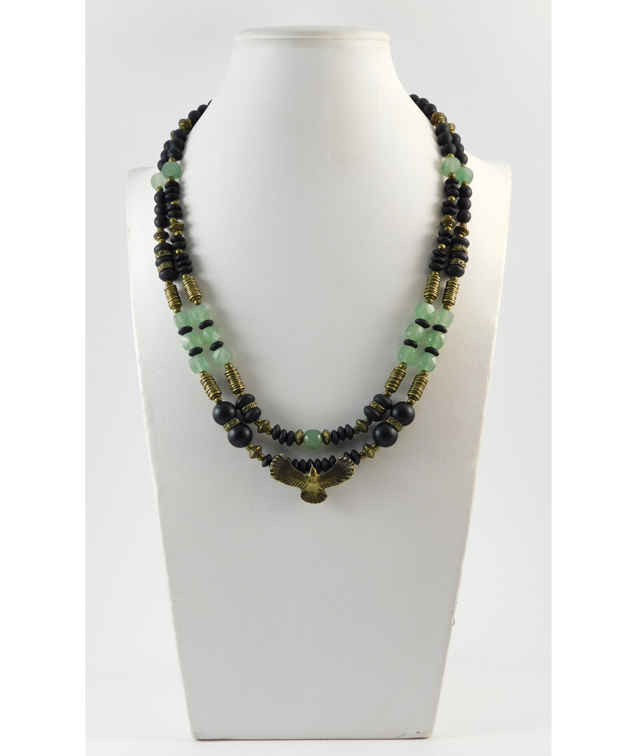 Necklace "Madina" Jade, Shungite