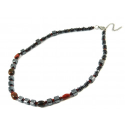 Necklace "Maroon" Hematite, jasper galtovka