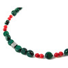 Necklace &quot;Goji&quot; Malachite, Coral, silver