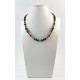 Necklace "Goji" Malachite, Coral, silver