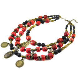 Necklace "Women's Charms" Coral, Lava