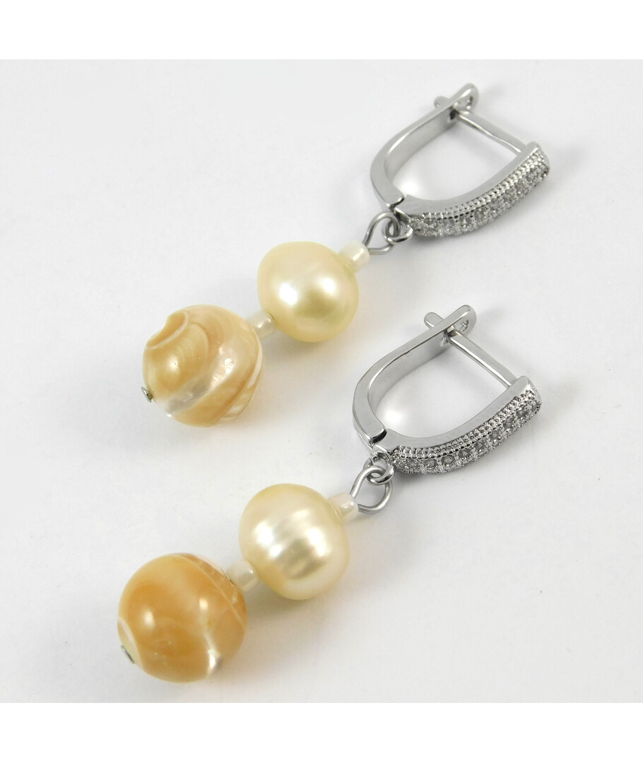 Earrings "Princess of the sea" Pearls, Mother of pearl