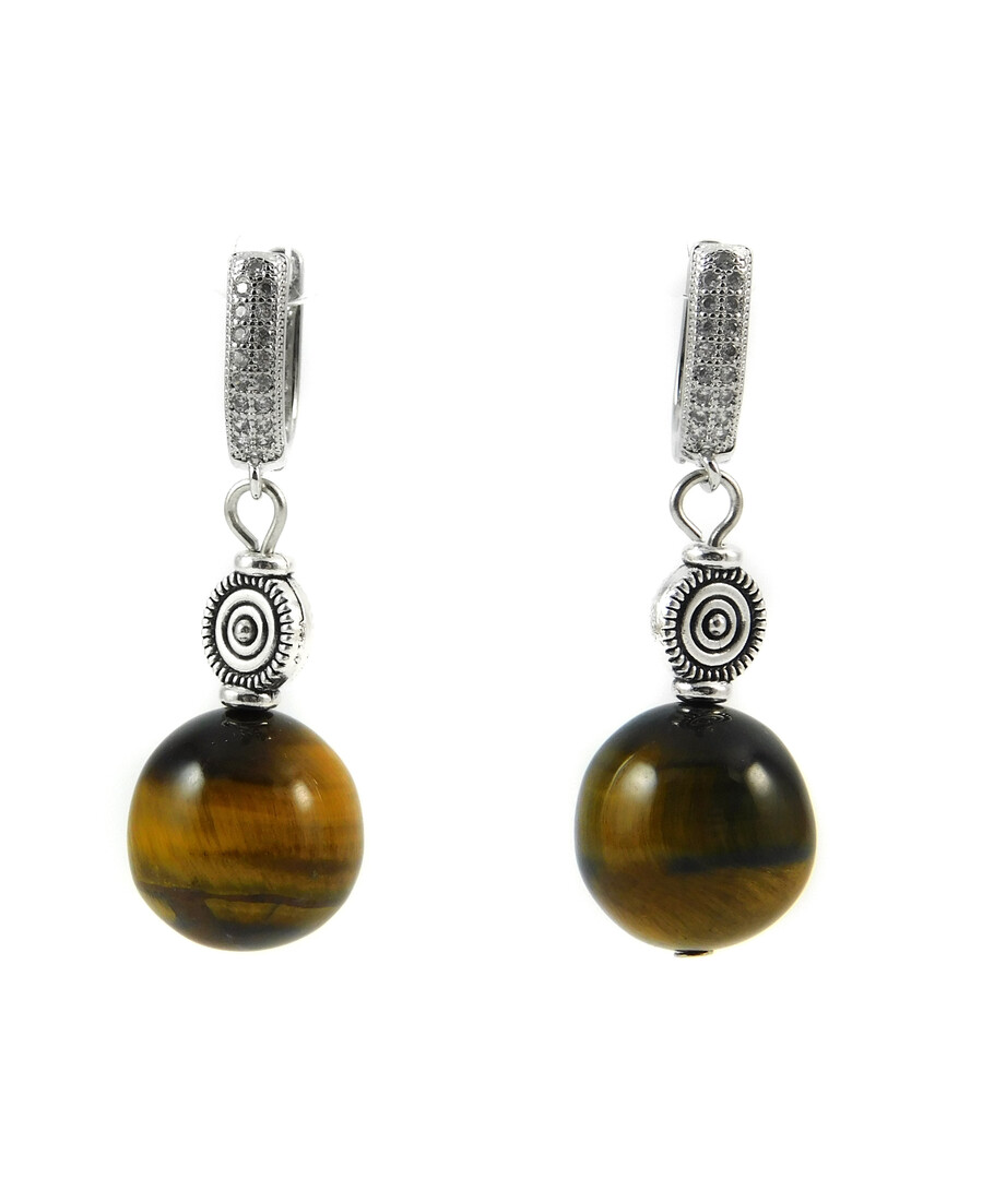 Earrings "Sansara" Tiger's eye galovka