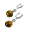 Earrings &quot;Sansara&quot; Tiger&#039;s eye galovka