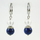Lapis lazuli, rock crystal earrings