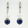 Lapis lazuli, rock crystal earrings