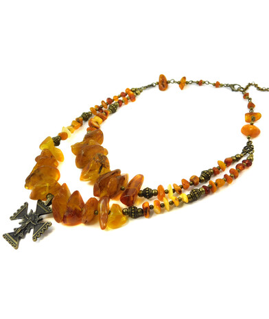 Necklace "Petros" Amber