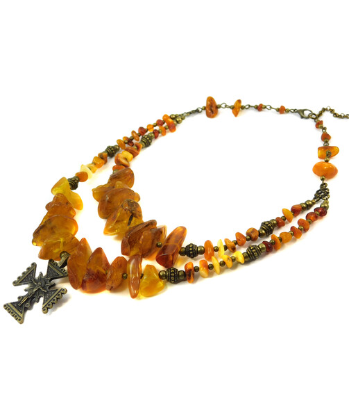 Necklace "Petros" Amber