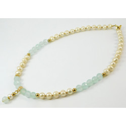 Necklace "Nonna" Pearls, Quartz