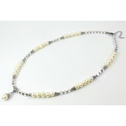 Necklace "Charlotte" Pearls, Hematite
