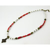 Necklace &quot;Biaco Rosso&quot; Agate white, Coral