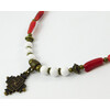 Necklace &quot;Biaco Rosso&quot; Agate white, Coral