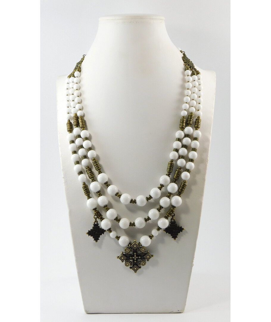 Necklace "Zelia" Agate white