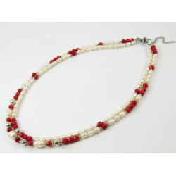 Necklace "Unearthly" Pearls, Coral