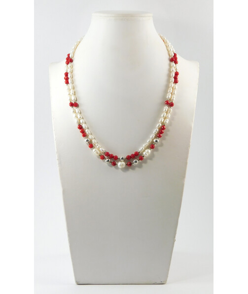 Necklace "Unearthly" Pearls, Coral