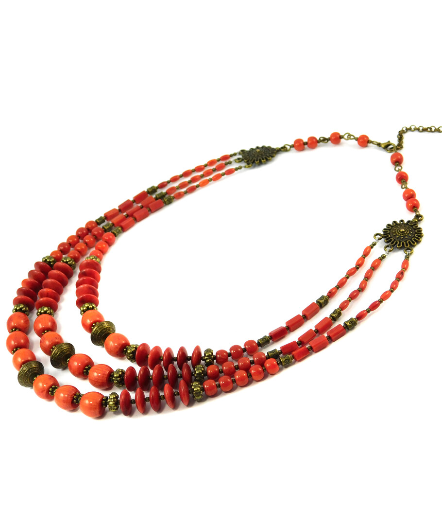 Necklace "Russia" Orange coral