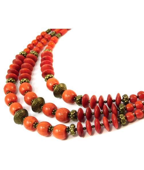 Necklace "Russia" Orange coral