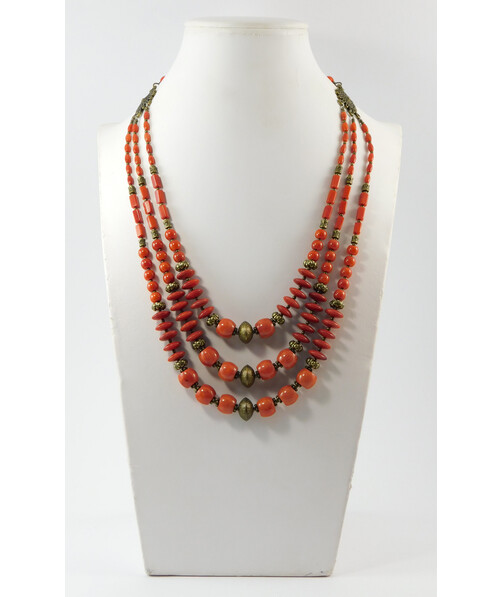 Necklace "Russia" Orange coral