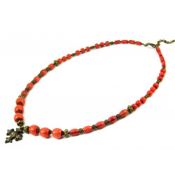 Necklace "Madeline" Orange coral