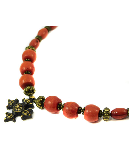 Necklace "Madeline" Orange coral