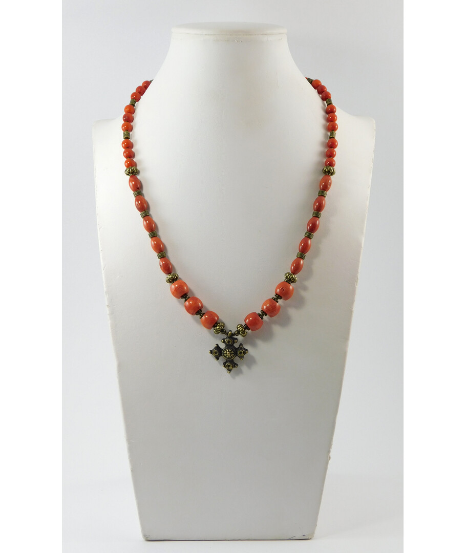 Necklace "Madeline" Orange coral