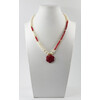 Necklace &quot;Kiss&quot; Faceted coral, Pearls