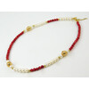 Necklace &quot;Kiss&quot; Faceted coral, Pearls