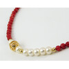 Necklace &quot;Kiss&quot; Faceted coral, Pearls