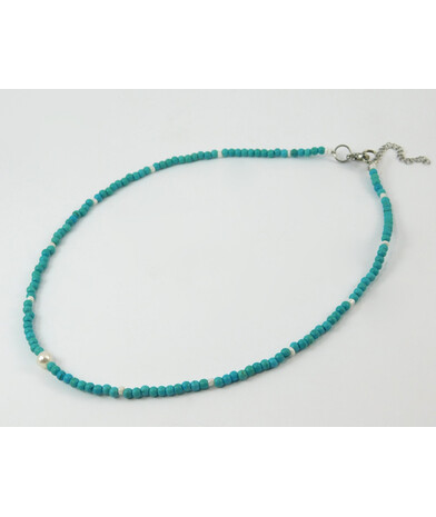 Necklace "Liana" Turquoise press, Pearls