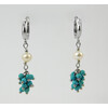 Earrings &quot;Liana&quot; Turquoise press, Pearls