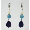 Earrings &quot;Cocktail&quot; lapis lazuli drop, mother of pearl, aquamarine